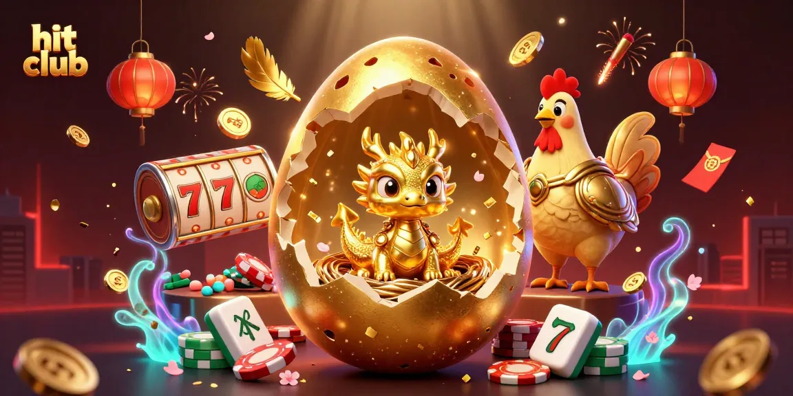 Engage with hit club gaming action featuring golden dragon and poker chips for an exciting casino experience.