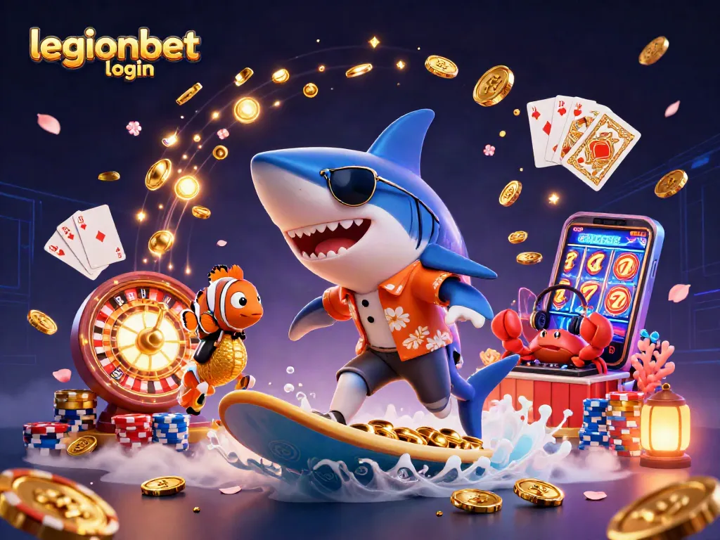 Join the action with legionbet login as the fun shark surfs exciting gambling waves!