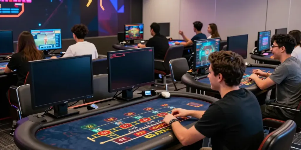 gem88 players enjoying dynamic online gaming experiences in a vibrant gaming environment