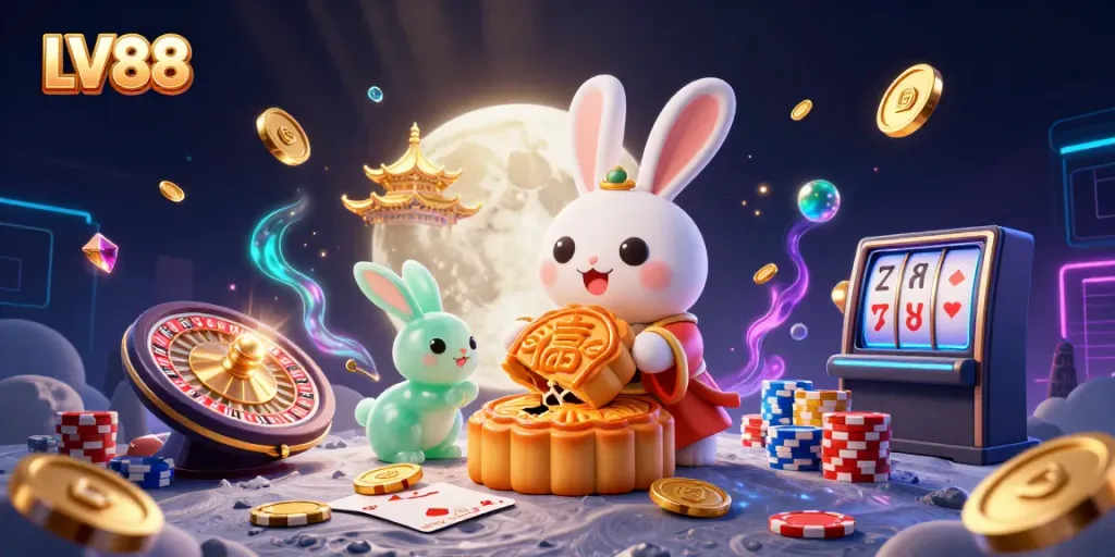 Experience thrilling games at LV88 with the moon rabbit and jewels.