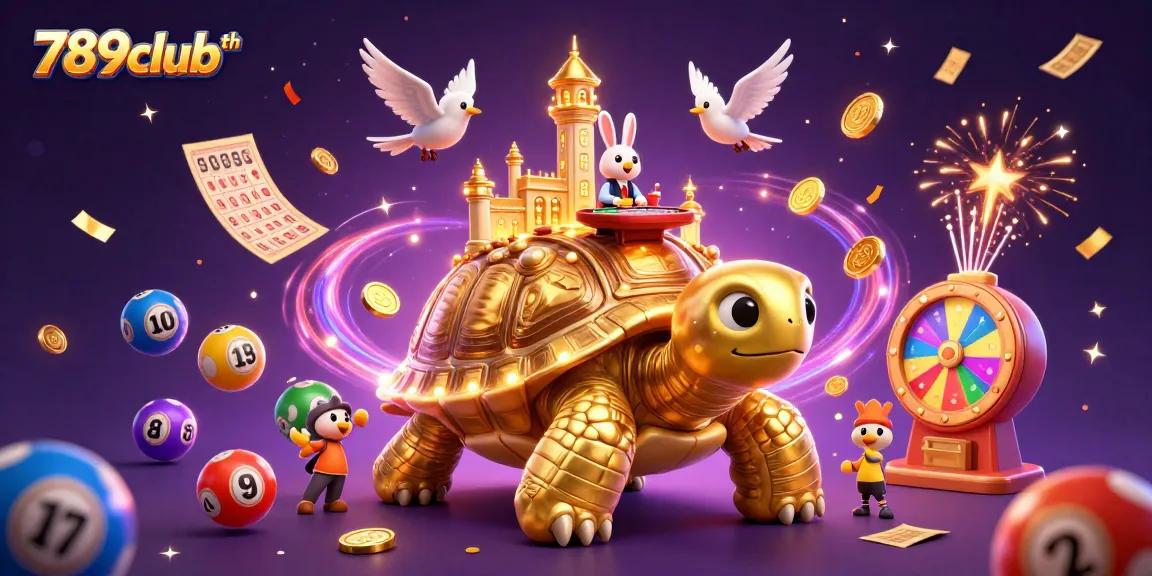 Experience vibrant gaming action with 789clubth, featuring a festive casino scene filled with lottery excitement!