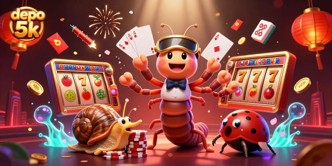 Engage with depo 5k as the millipede dealer showcases dynamic slot action in a vibrant casino scene.