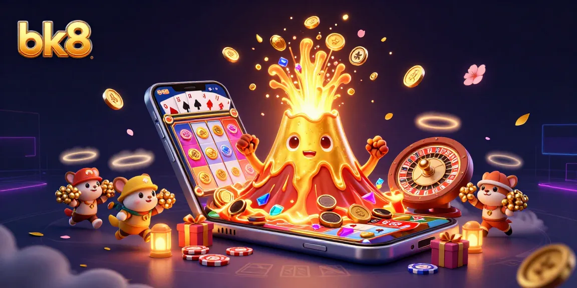 Spin slots and win treasures at bk8 with vibrant characters and thrilling casino elements!